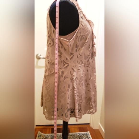 Suzanne Betro Elegant Lace Sleeveless Top - Dusty Pink - Picture 10 of 12